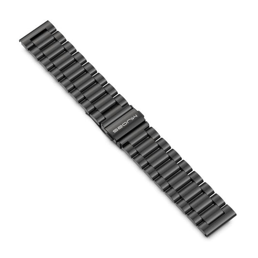 22mm MIJOBS Three Beads Metal Watch Band(Black) - free shipping - PMC Jewellery - Order now!