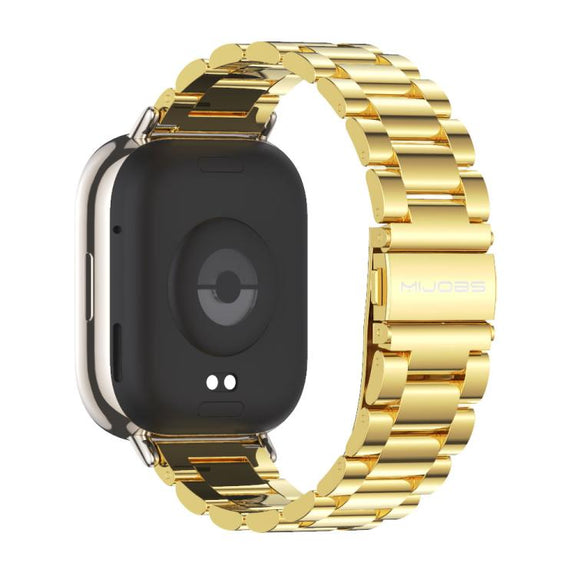 22mm MIJOBS Three Beads Metal Watch Band(Gold)