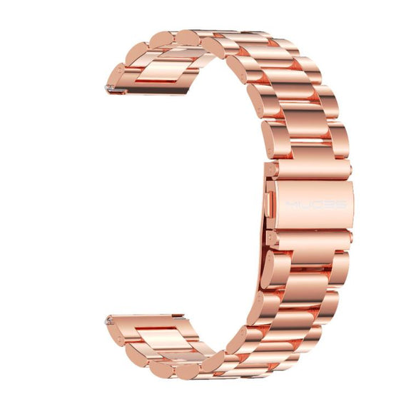22mm MIJOBS Three Beads Metal Watch Band(Rose Gold)