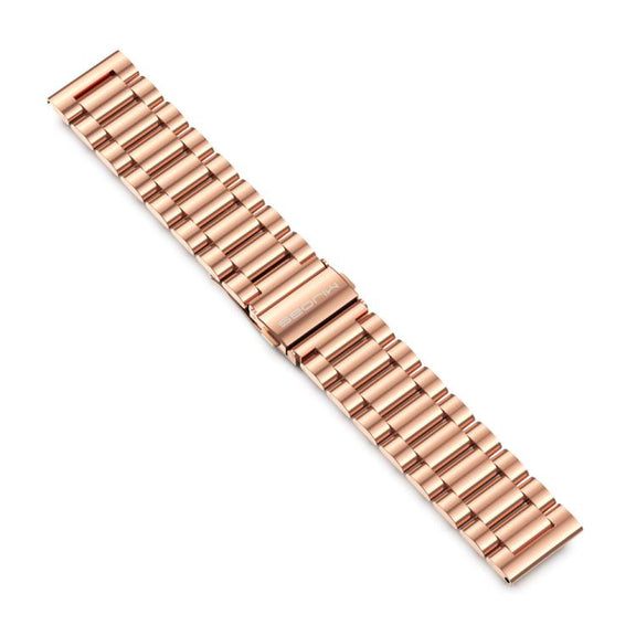 22mm MIJOBS Three Beads Metal Watch Band(Rose Gold)