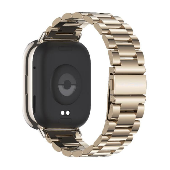 22mm MIJOBS Three Beads Metal Watch Band(Light Gold)