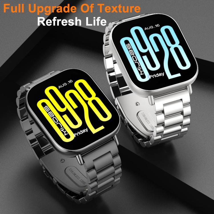 22mm MIJOBS Three Beads Metal Watch Band(Black)