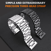 22mm MIJOBS Three Beads Metal Watch Band(Black)