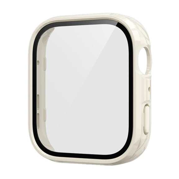 For Huawei Watch Fit 4 Tempered Film Integrated PC Watch Protective Case(Ivory White)
