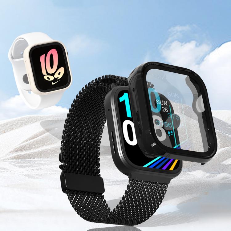 For Huawei Watch Fit 4 Tempered Film Integrated PC Watch Protective Case(Black) - Watch Cases by PMC TechLife | Online Shopping South Africa | PMC TechLife | Buy Now Pay Later Mobicred