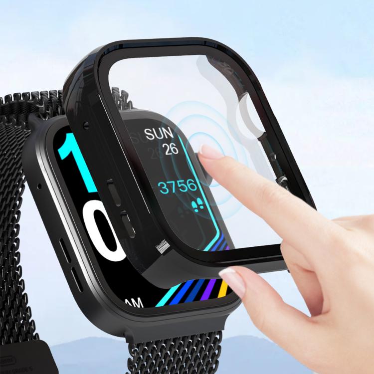 For Huawei Watch Fit 4 Tempered Film Integrated PC Watch Protective Case(Black) - Watch Cases by PMC TechLife | Online Shopping South Africa | PMC TechLife | Buy Now Pay Later Mobicred