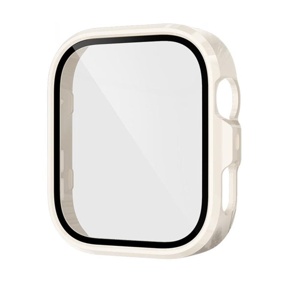 For Huawei Watch Fit 4 Pro Tempered Film Integrated PC Watch Protective Case(Ivory White)