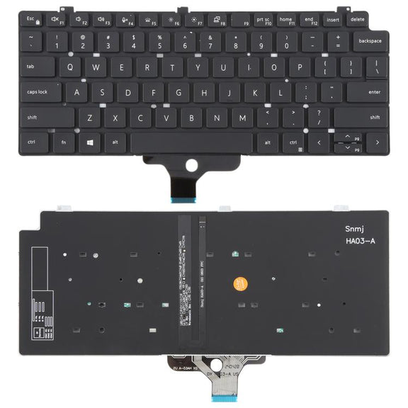 US Version Backlit Laptop Keyboard for Dell LATITUDE P33S 13-7300 7310(Black)