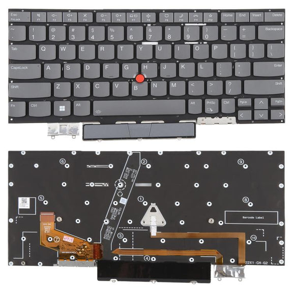 US Version Backlit Laptop Keyboard for Lenovo Thinkpad X1 YOGA 6TH 2021(Gray)