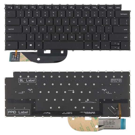 US Version Backlit Laptop Keyboard for Dell XPS 15 9510 9520 9700 9500 Precision 5560 5760 5750 5550 XPS 17 9700 9720 P91F P92F(Black)