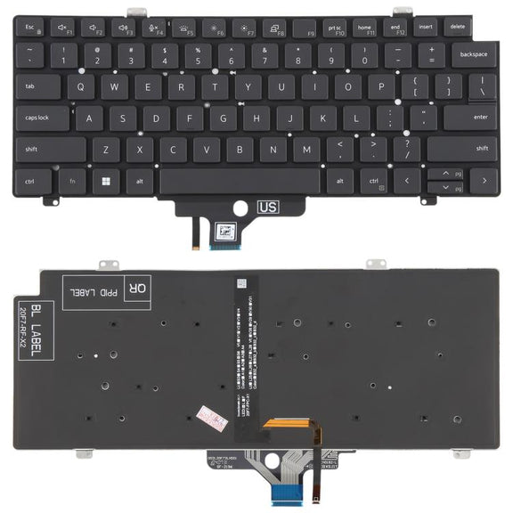 US Version Backlit Laptop Keyboard for Dell Latitude 7420 5420(Black)