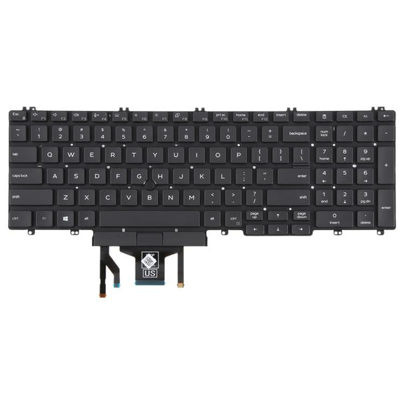 US Version Backlit Laptop Keyboard with Pointing for Dell Latitude 5500 5501 5511 5510 3500 3501 0MMH7V(Black)