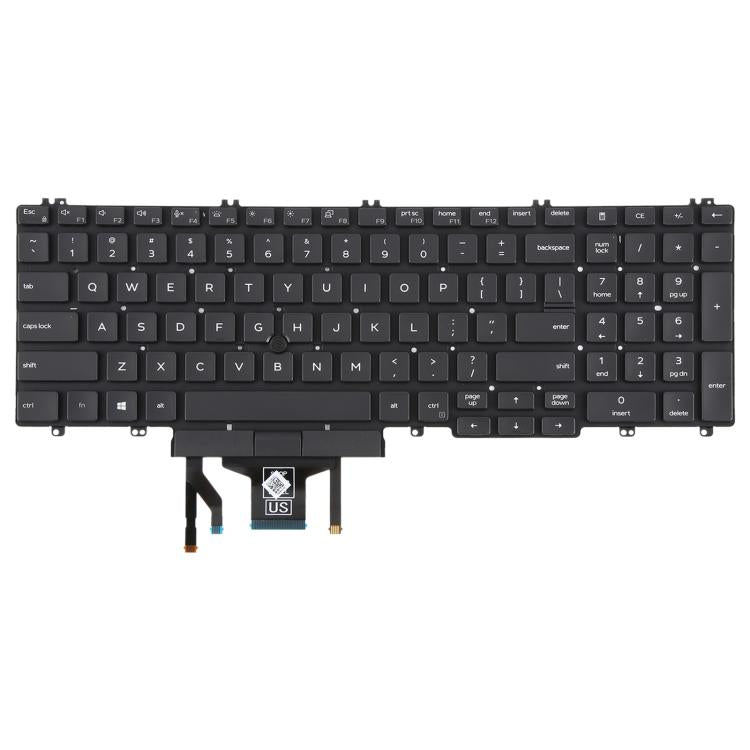 US Version Backlit Laptop Keyboard with Pointing for Dell Latitude 5500 5501 5511 5510 3500 3501 0MMH7V(Black)