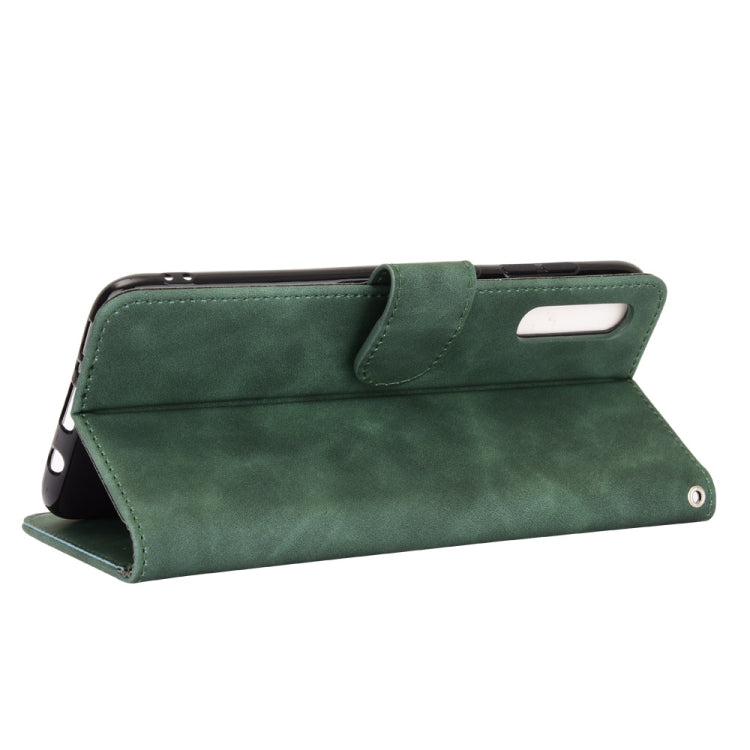 For Samsung Galaxy A70 Solid Color Skin Feel Magnetic Buckle Horizontal Flip Calf Texture PU Leather Case with Holder & Card Slots & Wallet(Green) - Galaxy Phone Cases by PMC TechLife | Online Shopping South Africa | PMC TechLife