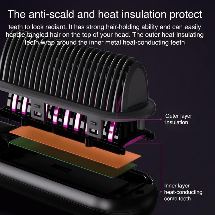 K-SKIN KD382S Negative Ion Hair Care Type-C Wireless Hair Straightening Comb(Purple) - free shipping - PMC TechLife - Order now!