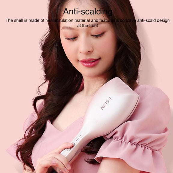 K-SKIN KD885 Negative Ion Electric Hair Curler Iron Hair Styling Tool(EU Plug Pink)