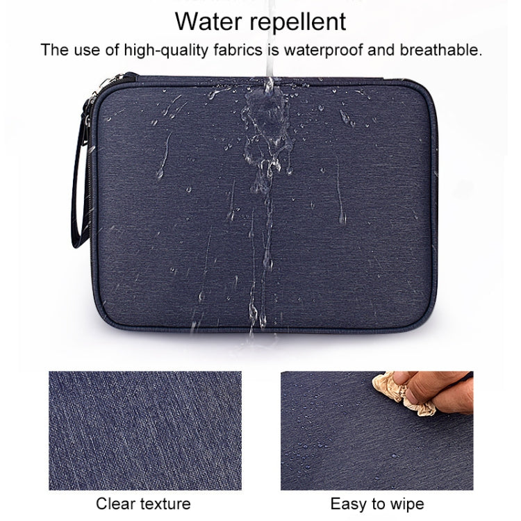 SM01 Multi-function Water-resistant Double Layer Data Cable Earphone U Disk Digital Accessories Storage Bag, Size: L(Black)