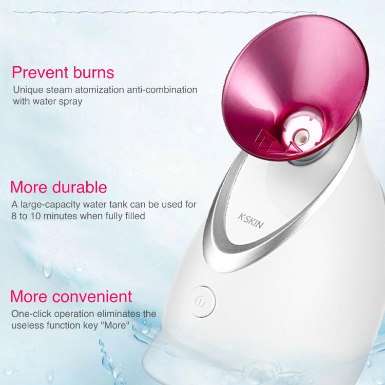 K-SKIN KD2331A Nano Ions Hot Spray Face Steamer Moisturizing Skin Beauty Device(US Plug)