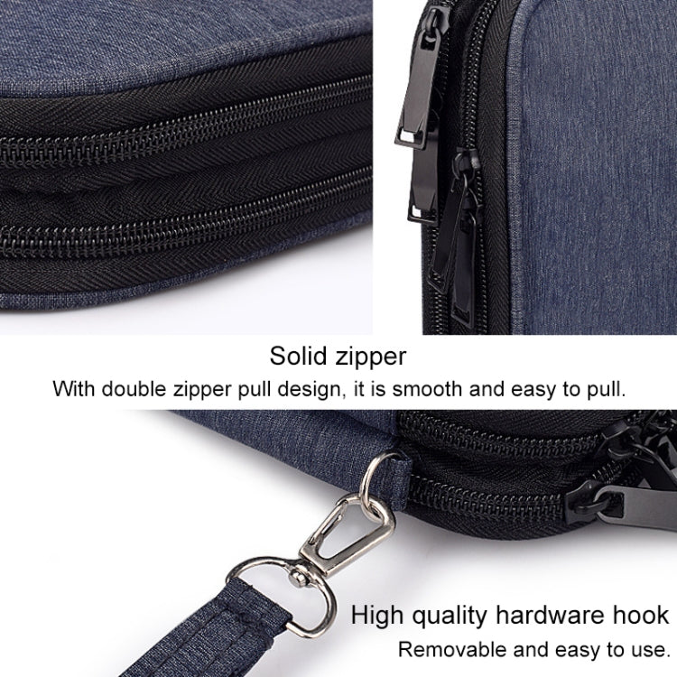SM01 Multi-function Water-resistant Double Layer Data Cable Earphone U Disk Digital Accessories Storage Bag, Size: S(Black)