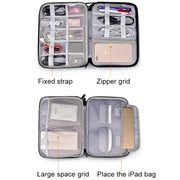 SM01 Multi-function Water-resistant Double Layer Data Cable Earphone U Disk Digital Accessories Storage Bag, Size: S(Pink)