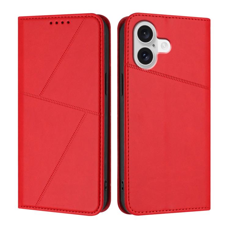 For iPhone 17 Strong Magnetic Frosted Flip Leather Phone Case(Red) - free shipping - PMc TechLife - Order now!