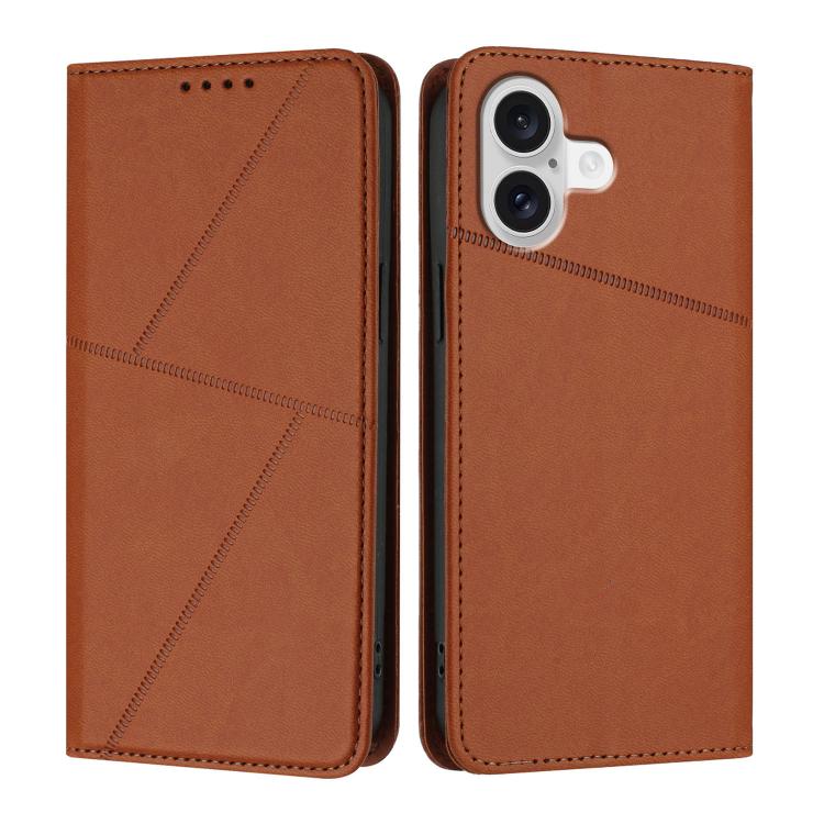For iPhone 17 Strong Magnetic Frosted Flip Leather Phone Case(Coffee Color) - free shipping - PMc TechLife - Order now!