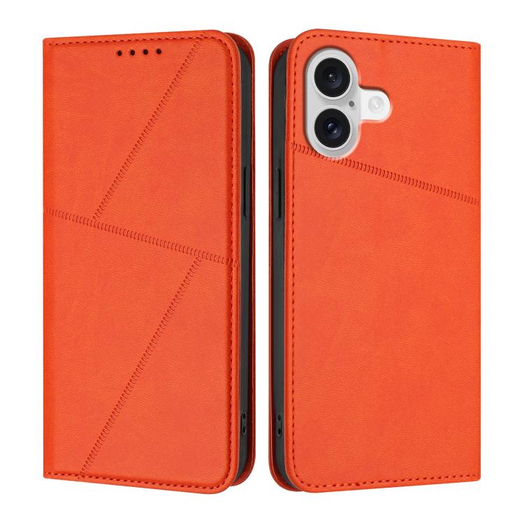 For iPhone 17 Strong Magnetic Frosted Flip Leather Phone Case(Orange) - free shipping - PMc TechLife - Order now!