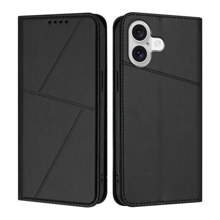For iPhone 17 Strong Magnetic Frosted Flip Leather Phone Case(Black) - free shipping - PMc TechLife - Order now!