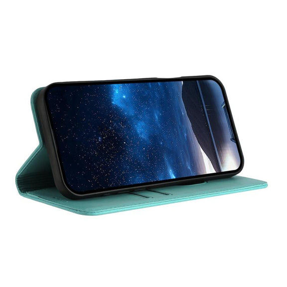 For iPhone 17 Strong Magnetic Frosted Flip Leather Phone Case(Light Blue)
