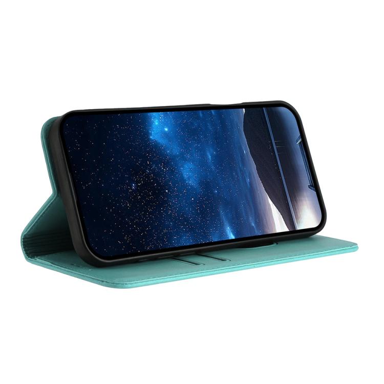 For iPhone 17 Strong Magnetic Frosted Flip Leather Phone Case(Light Blue)