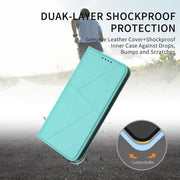 For iPhone 17 Strong Magnetic Frosted Flip Leather Phone Case(Light Blue)