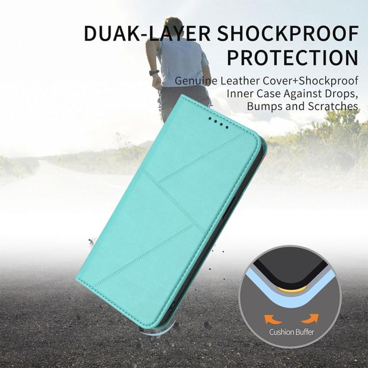 For iPhone 17 Strong Magnetic Frosted Flip Leather Phone Case(Light Blue)