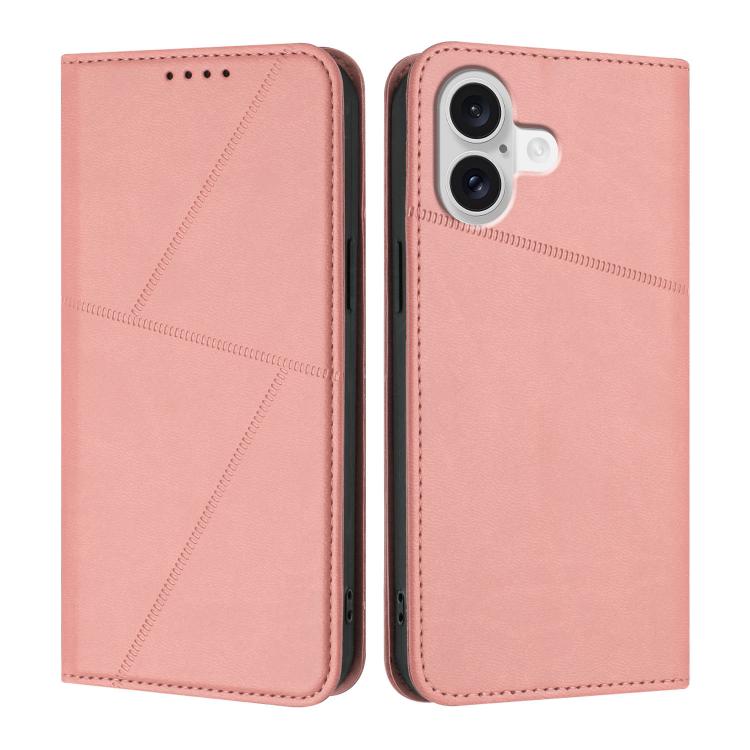 For iPhone 17 Strong Magnetic Frosted Flip Leather Phone Case(Pink) - free shipping - PMc TechLife - Order now!