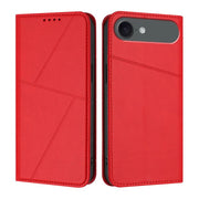 For iPhone 17 Air Strong Magnetic Frosted Flip Leather Phone Case(Red)
