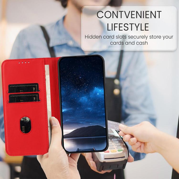 For iPhone 17 Air Strong Magnetic Frosted Flip Leather Phone Case(Red) - free shipping - PMc TechLife - Order now!
