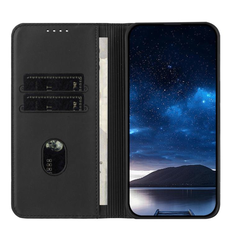 For iPhone 17 Air Strong Magnetic Frosted Flip Leather Phone Case(Black)