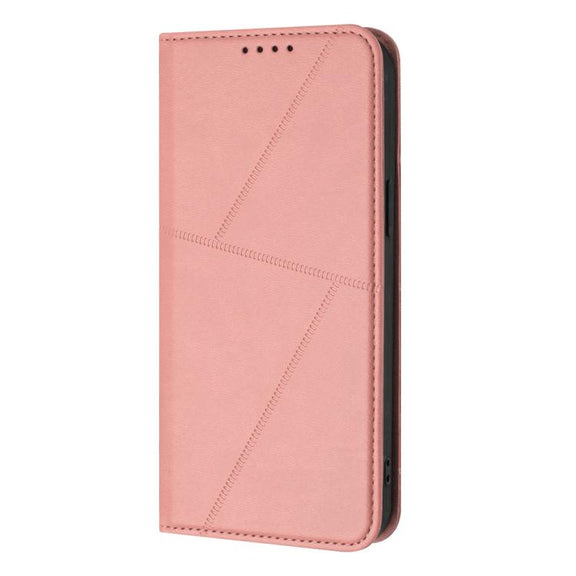 For iPhone 17 Air Strong Magnetic Frosted Flip Leather Phone Case(Pink)