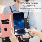 For iPhone 17 Air Strong Magnetic Frosted Flip Leather Phone Case(Pink)