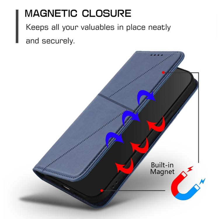 For iPhone 17 Pro Strong Magnetic Frosted Flip Leather Phone Case(Royal Blue)
