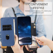 For iPhone 17 Pro Strong Magnetic Frosted Flip Leather Phone Case(Royal Blue)