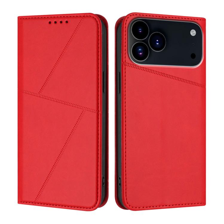 For iPhone 17 Pro Strong Magnetic Frosted Flip Leather Phone Case(Red) - free shipping - PMc TechLife - Order now!