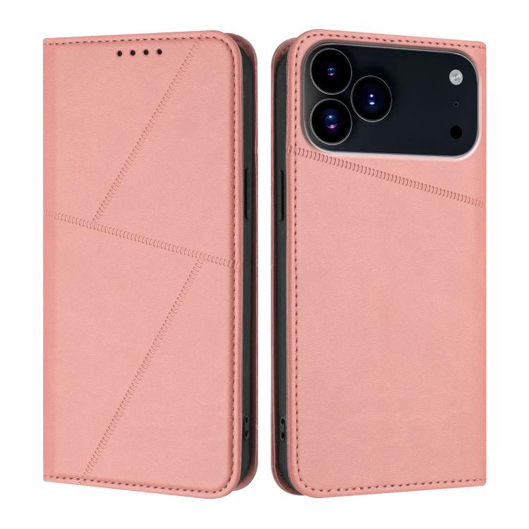 For iPhone 17 Pro Strong Magnetic Frosted Flip Leather Phone Case(Pink) - free shipping - PMc TechLife - Order now!