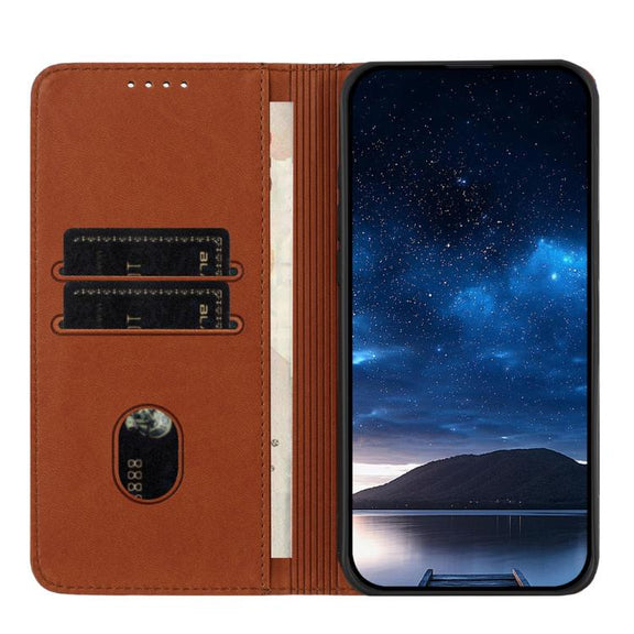 For iPhone 17 Pro Max Strong Magnetic Frosted Flip Leather Phone Case(Coffee Color)