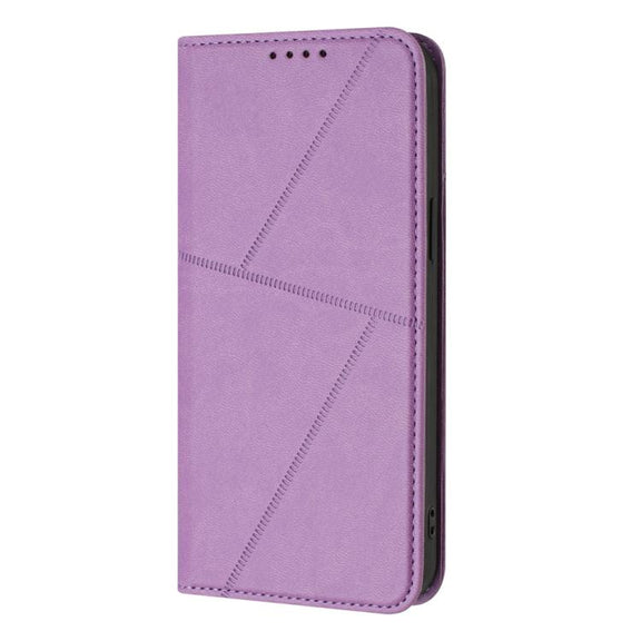For iPhone 17 Pro Max Strong Magnetic Frosted Flip Leather Phone Case(Light Purple)