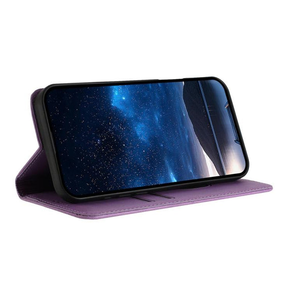 For iPhone 17 Pro Max Strong Magnetic Frosted Flip Leather Phone Case(Light Purple)