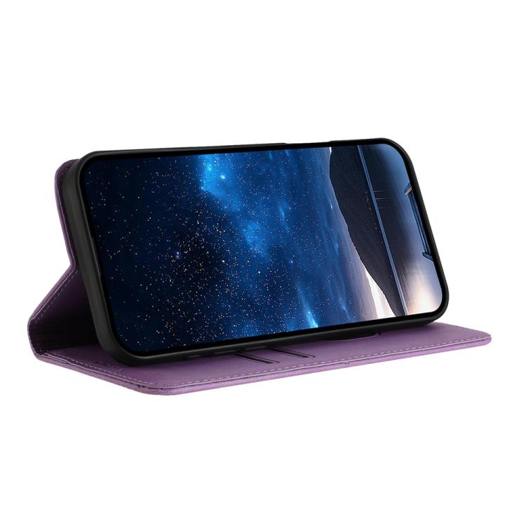 For iPhone 17 Pro Max Strong Magnetic Frosted Flip Leather Phone Case(Light Purple)