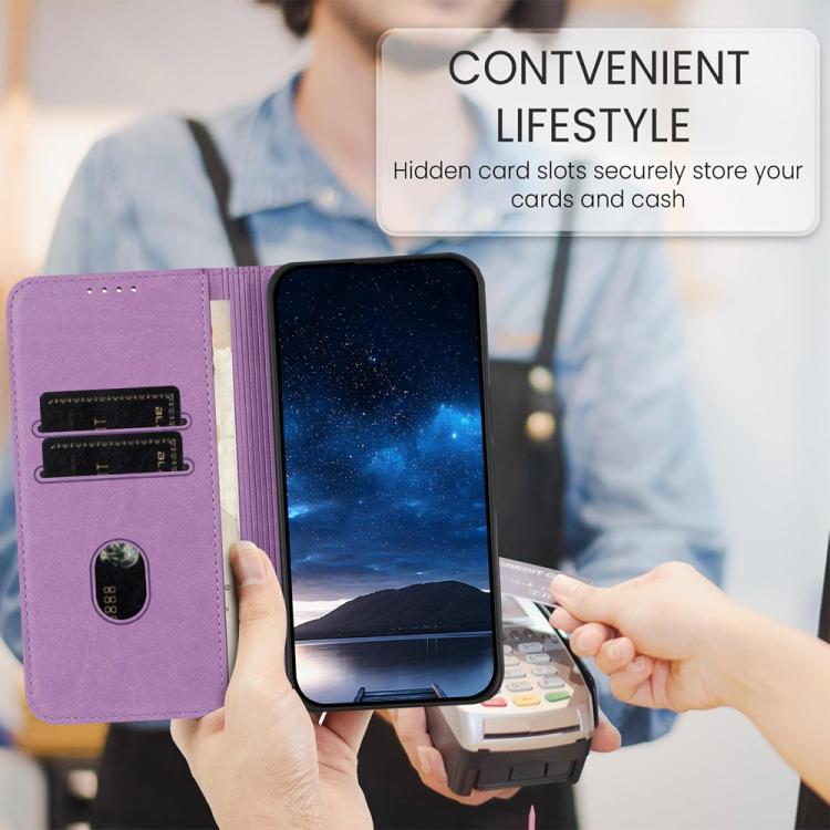 For iPhone 17 Pro Max Strong Magnetic Frosted Flip Leather Phone Case(Light Purple)