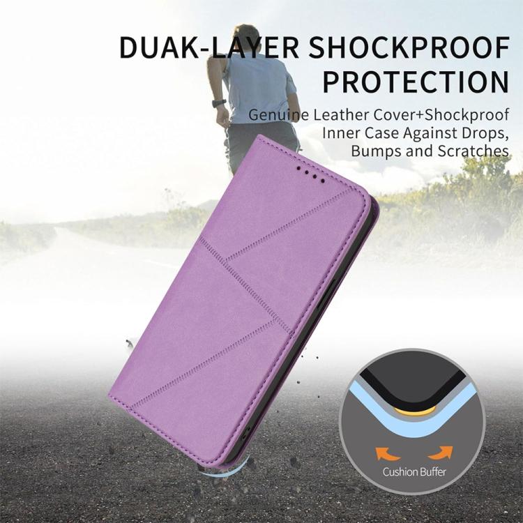 For iPhone 17 Pro Max Strong Magnetic Frosted Flip Leather Phone Case(Light Purple)