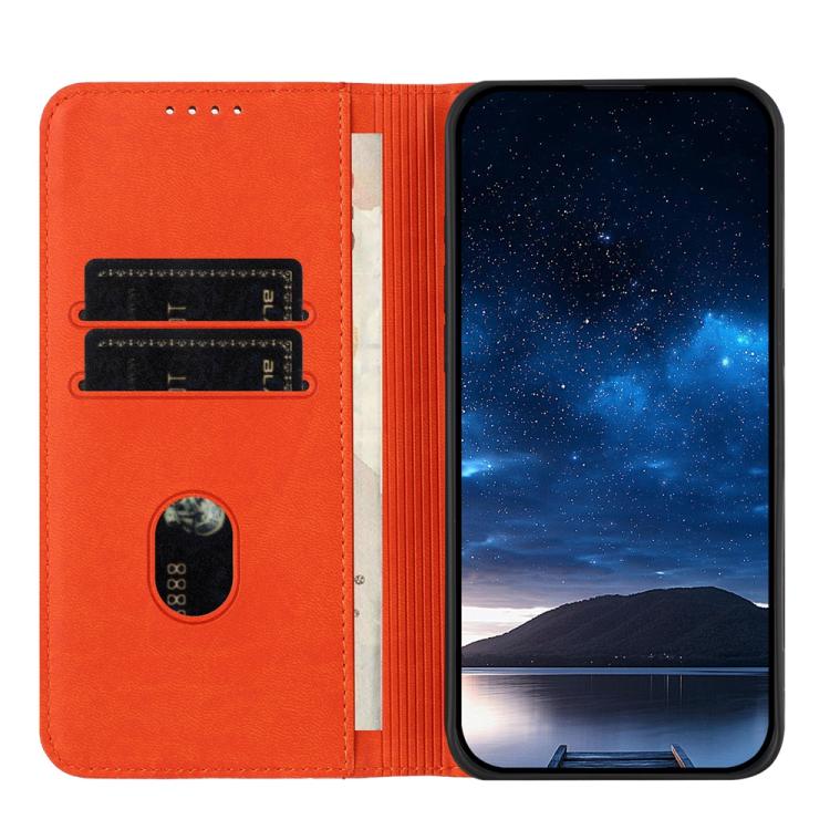 For iPhone 17 Pro Max Strong Magnetic Frosted Flip Leather Phone Case(Orange) - free shipping - PMc TechLife - Order now!