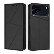 For iPhone 17 Pro Max Strong Magnetic Frosted Flip Leather Phone Case(Black)